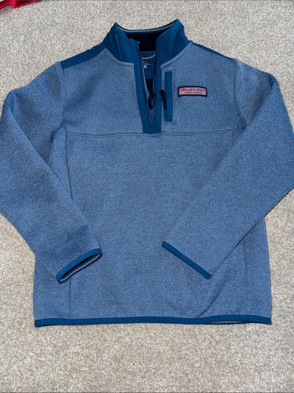 Vineyard Vines Men's Heather Navy Blue Quarter-Zip Pullover